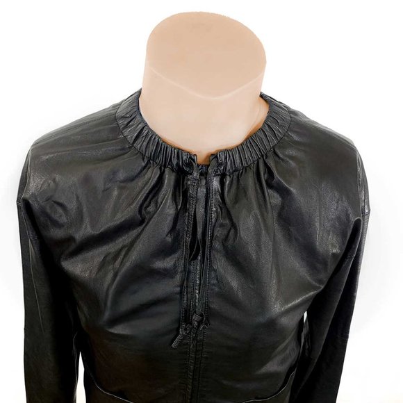 J Brand BAEZ Premium Lamb Leather Top - Picture 1 of 14